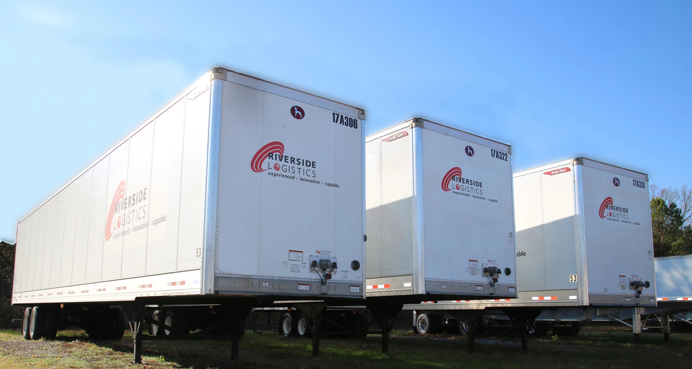 Riverside Logistics fleet of branded trailers